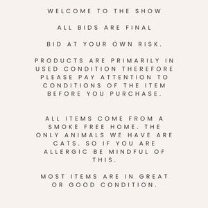 WELCOME- ALL BIDS ARE FINAL